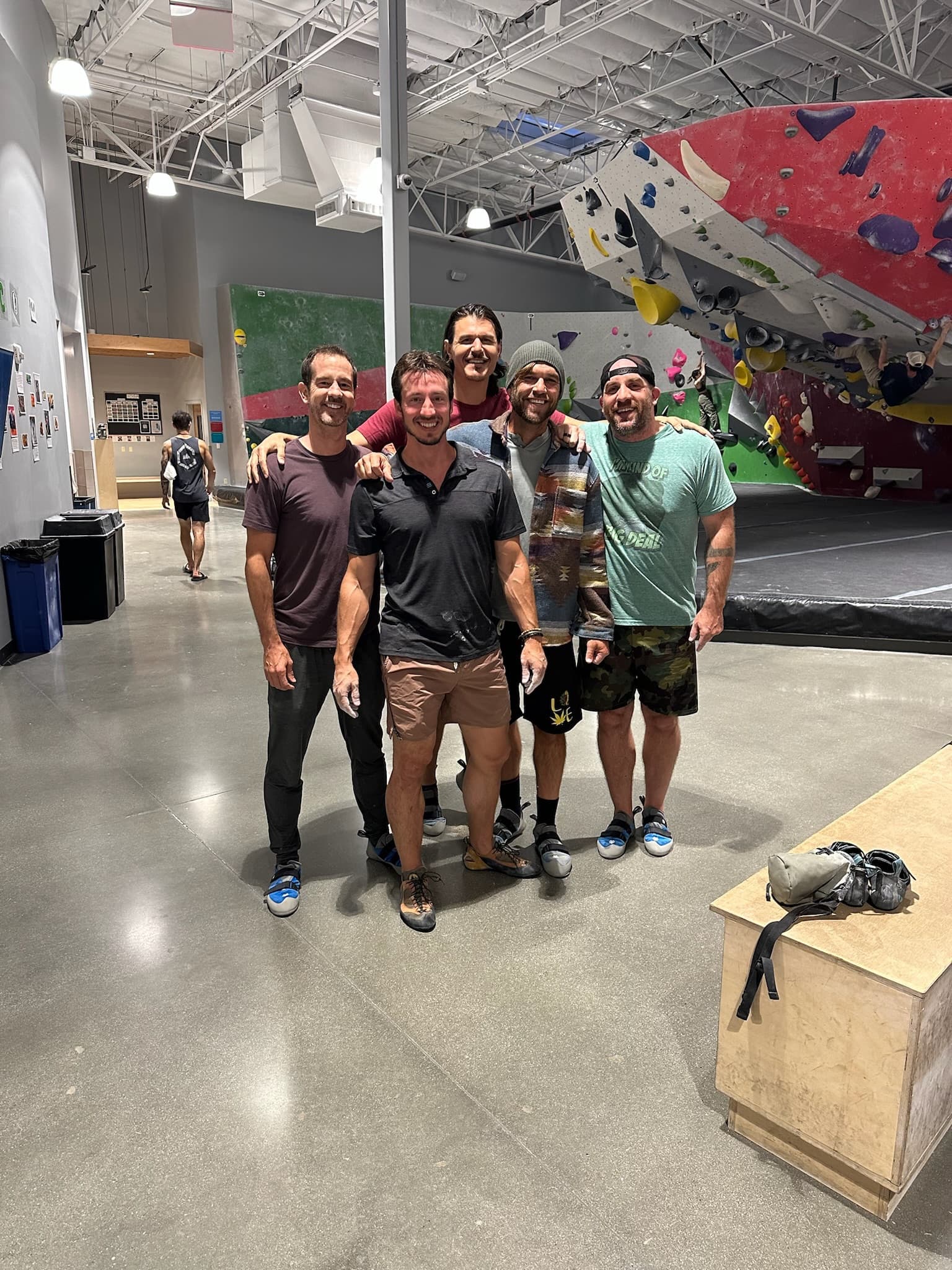 Group activity at climbing gym